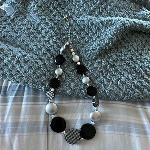 Elegant Black and Silver Beaded Necklace